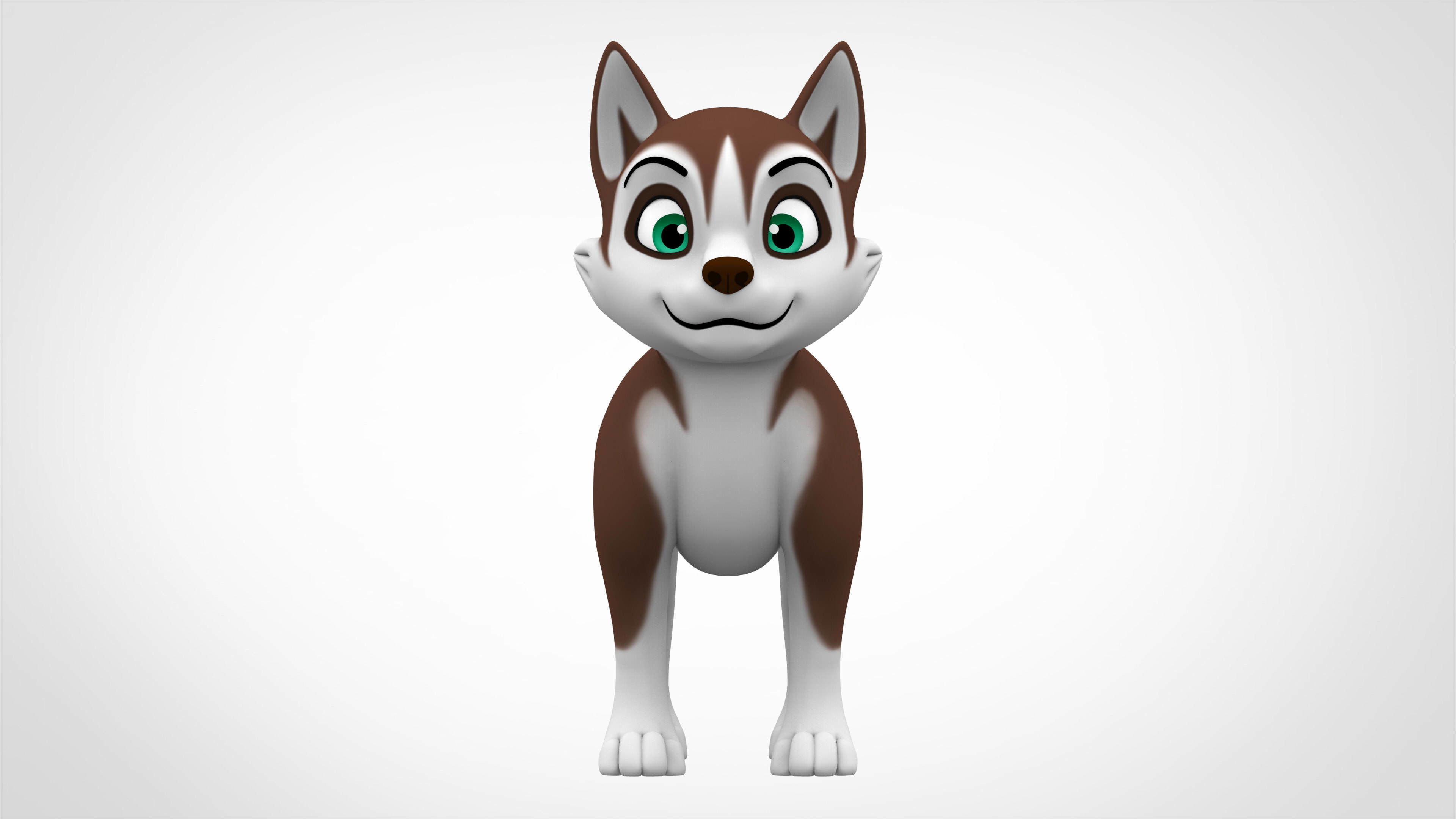 Husky Puppy Low-poly 3D model_1