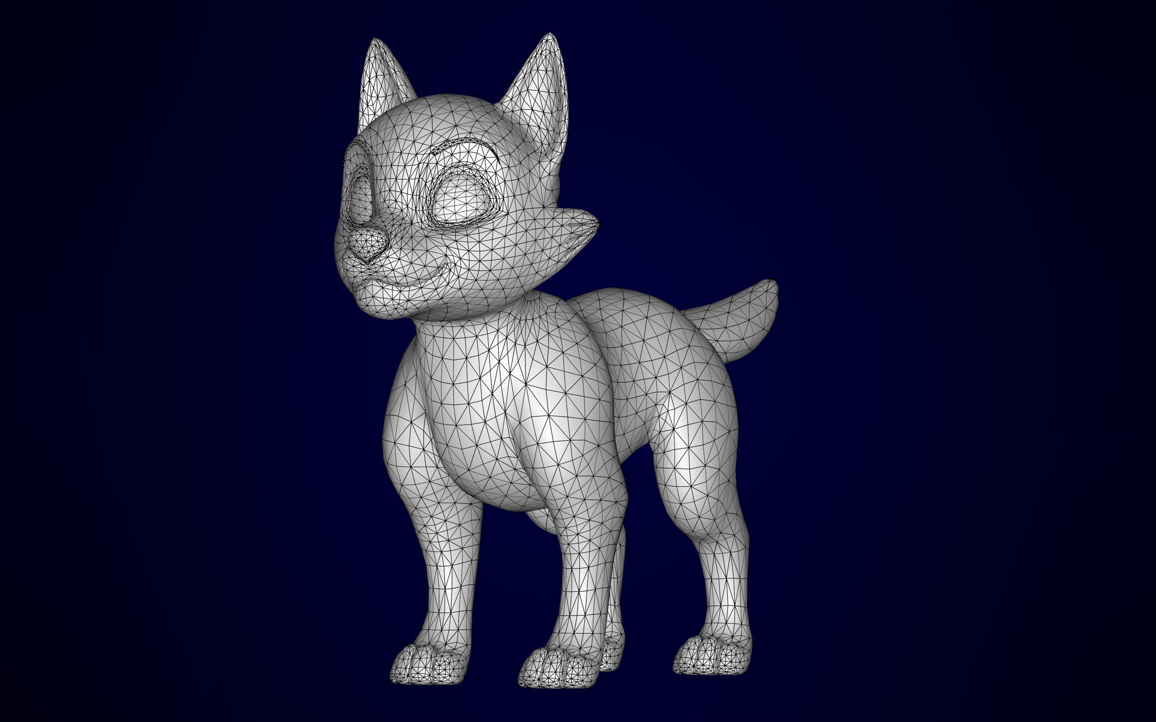 Husky Puppy Low-poly 3D model_10