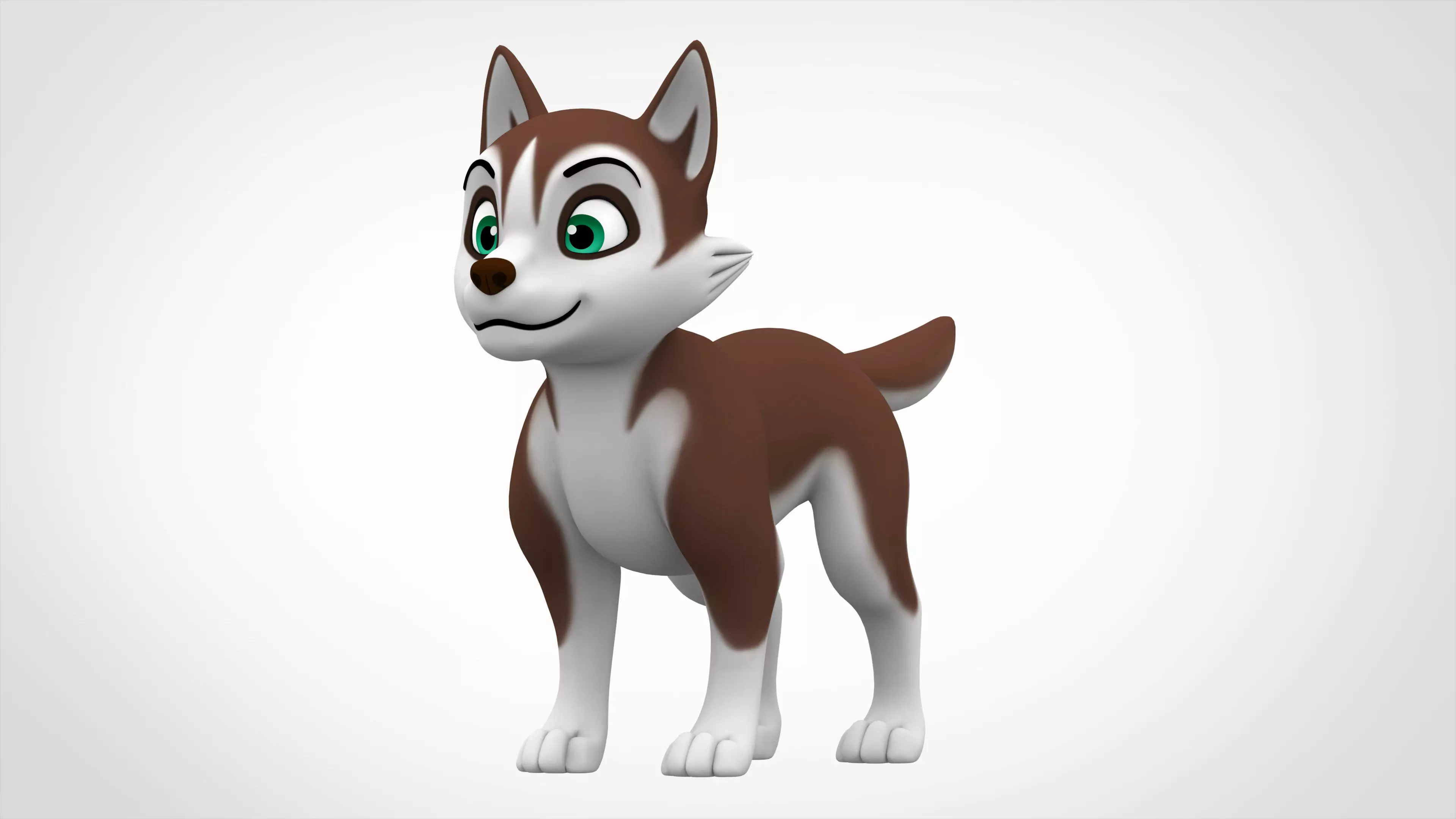 Husky Puppy Low-poly 3D model_0