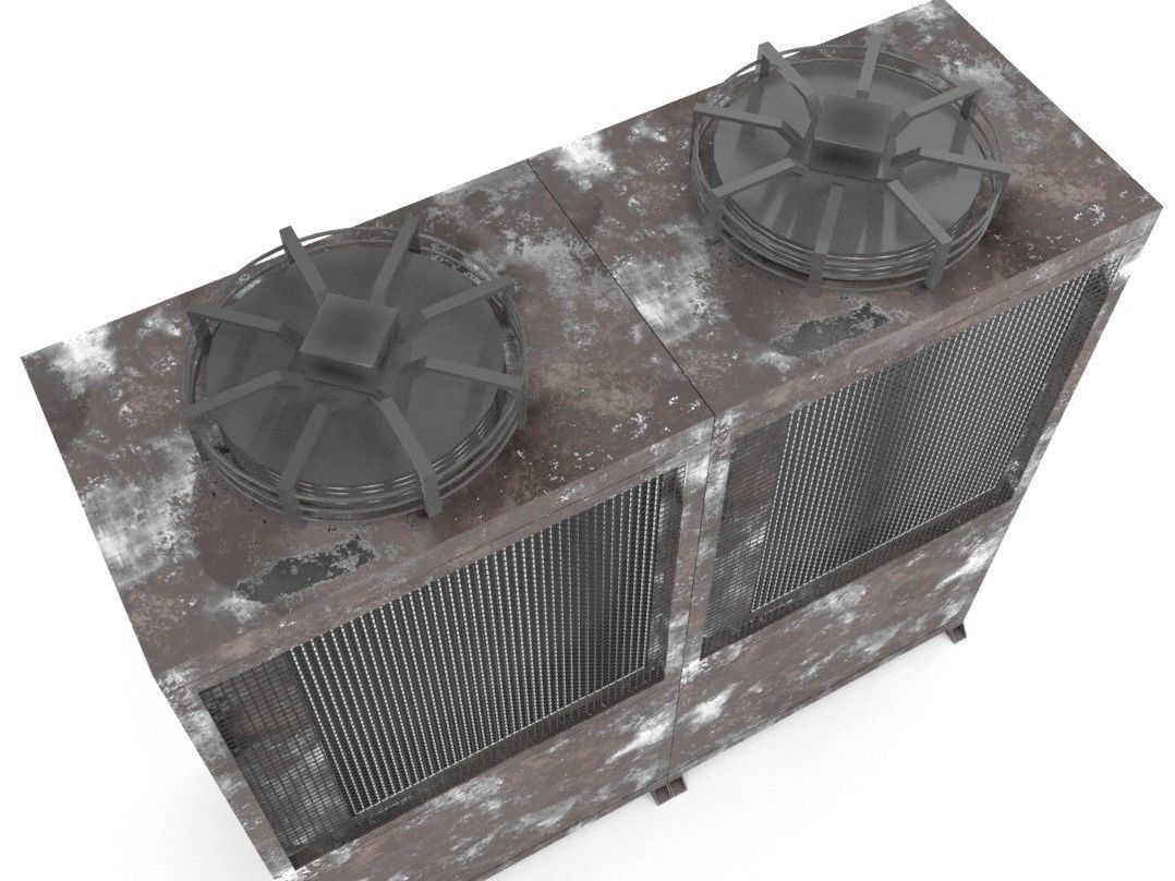 Rusty Unit Compressor Condensing 3D model_1