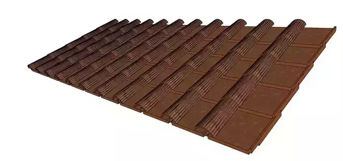 Roman roof tiles 3D model