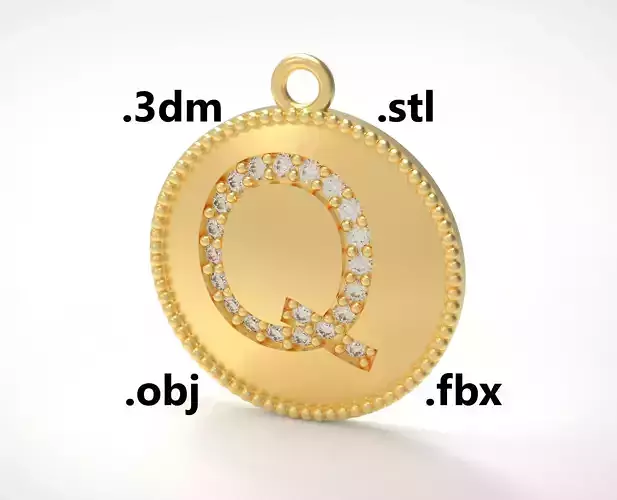 Model 189 Alphabets Necklace  The Letter Q Necklace Camber