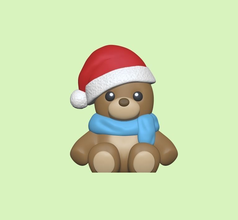 A Christmas Bear to decorate and play 3D print model_1