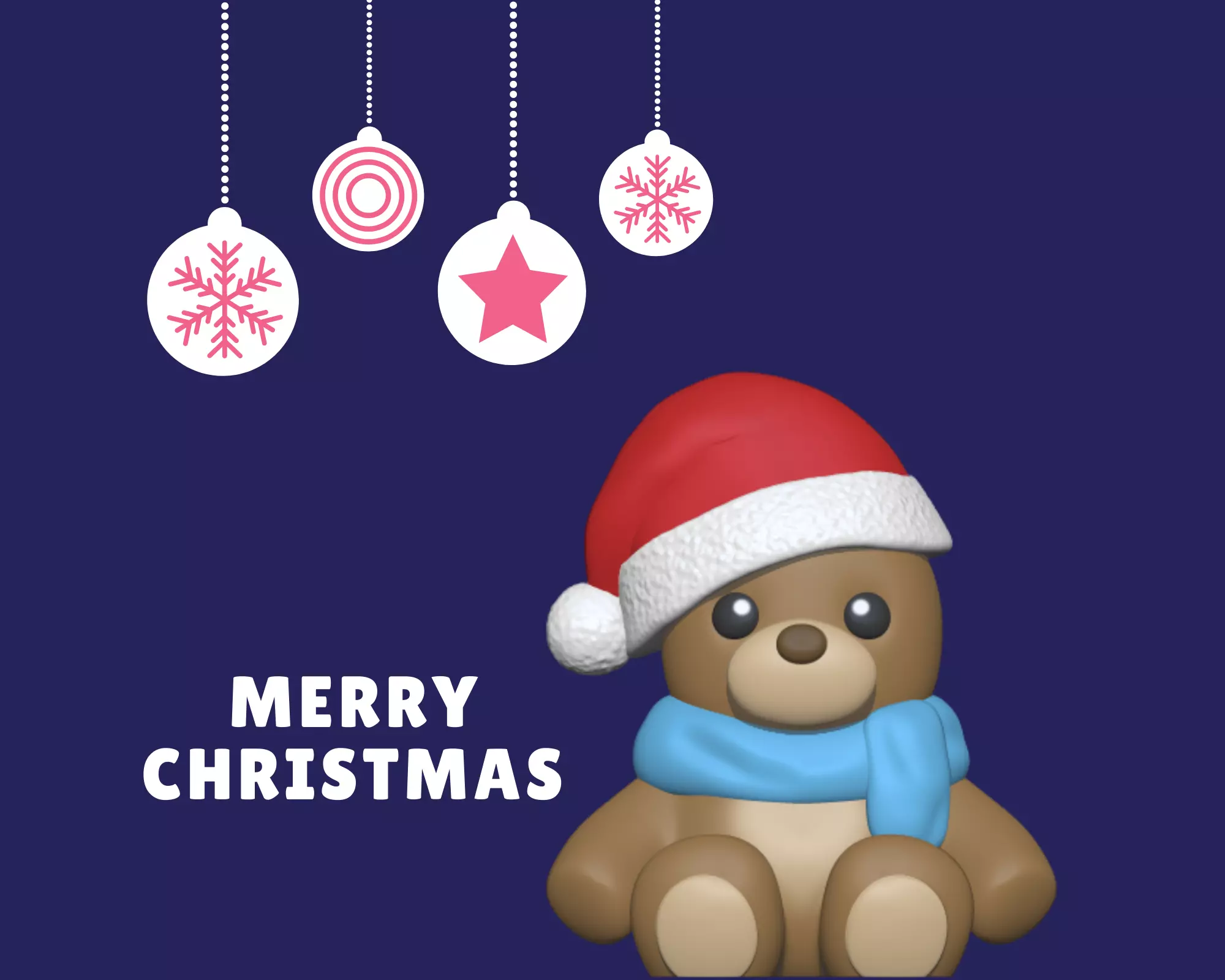 A Christmas Bear to decorate and play 3D print model_0