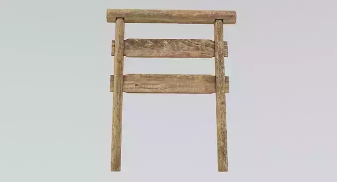 Signpost5 wooden ladder Low-poly 3D model
