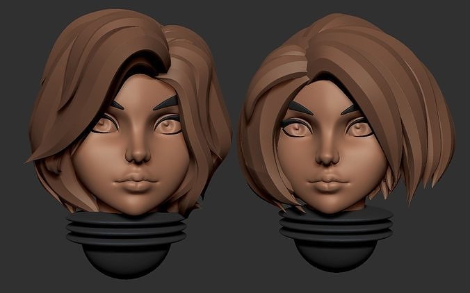 Anime set of Space nuns alternative heads  3D print model
