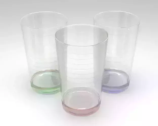 Ribbed drinking glass