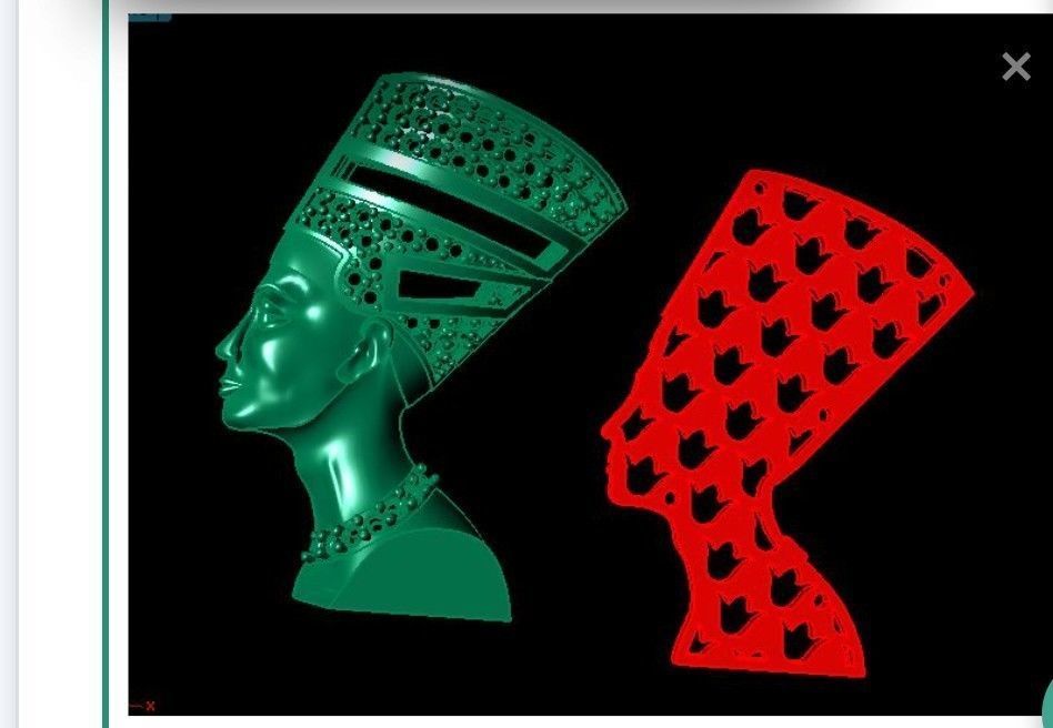 Pharaonic Pendant Nefertiti Egypt  3D print model_3