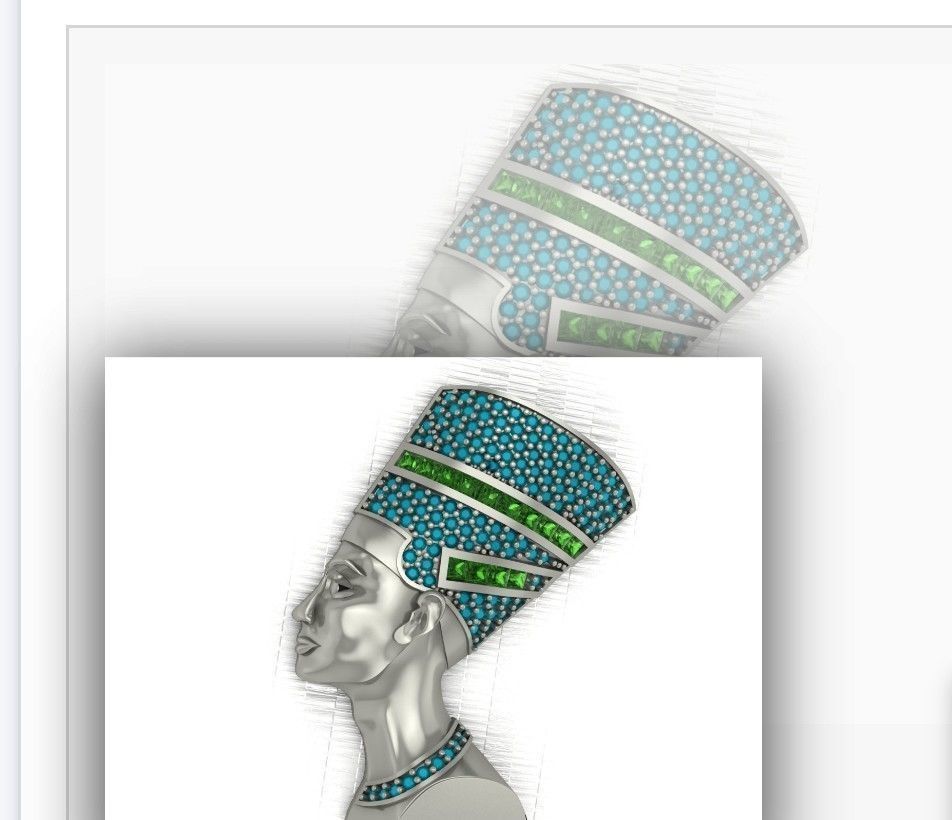 Pharaonic Pendant Nefertiti Egypt  3D print model_4