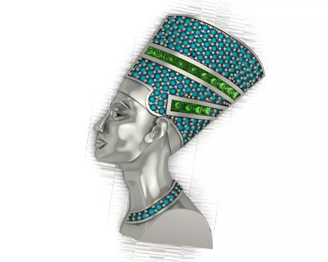 Pharaonic Pendant Nefertiti Egypt  3D print model_0