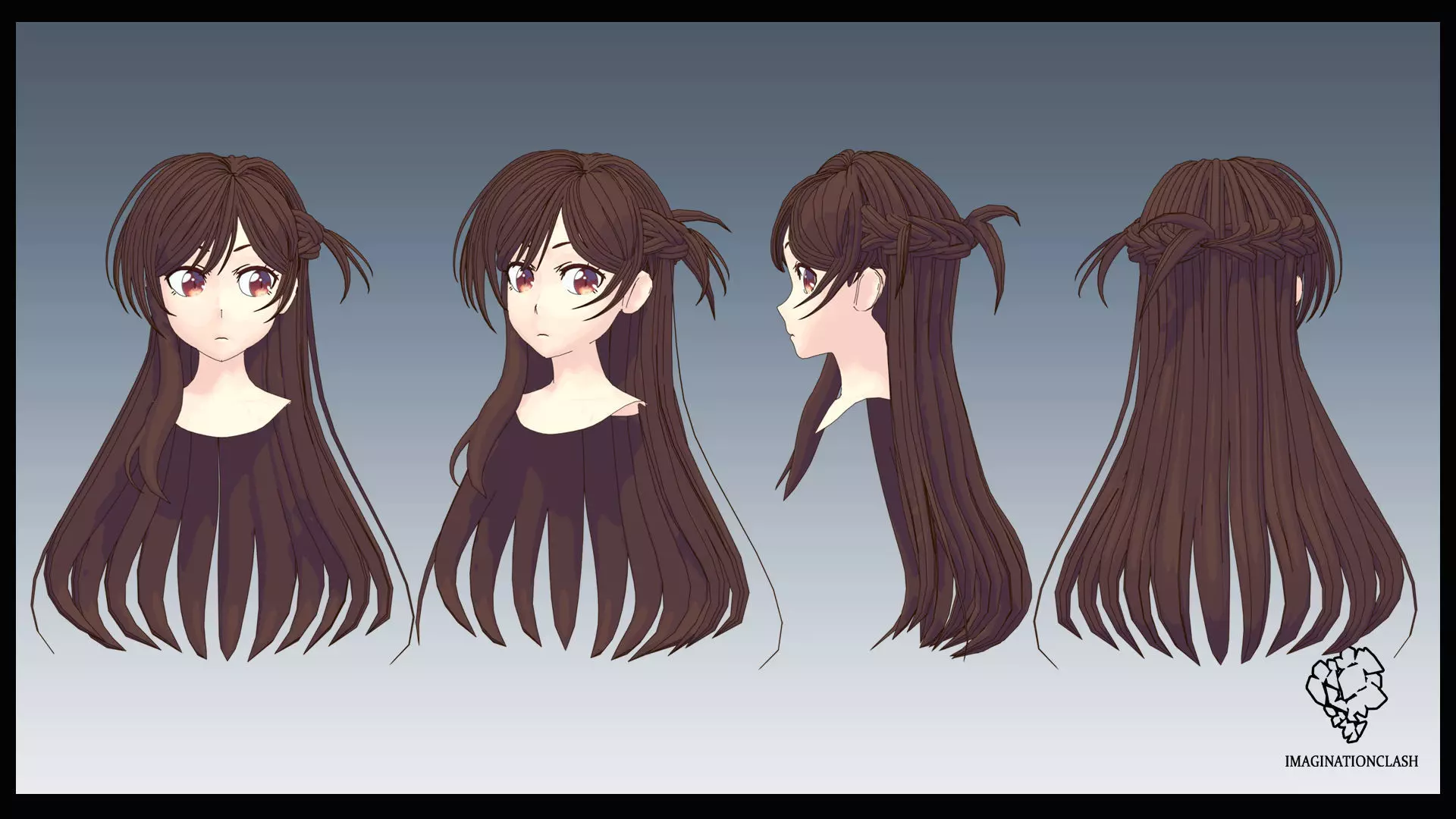 Chizuru Ichinose Hairstyle 3D model_0