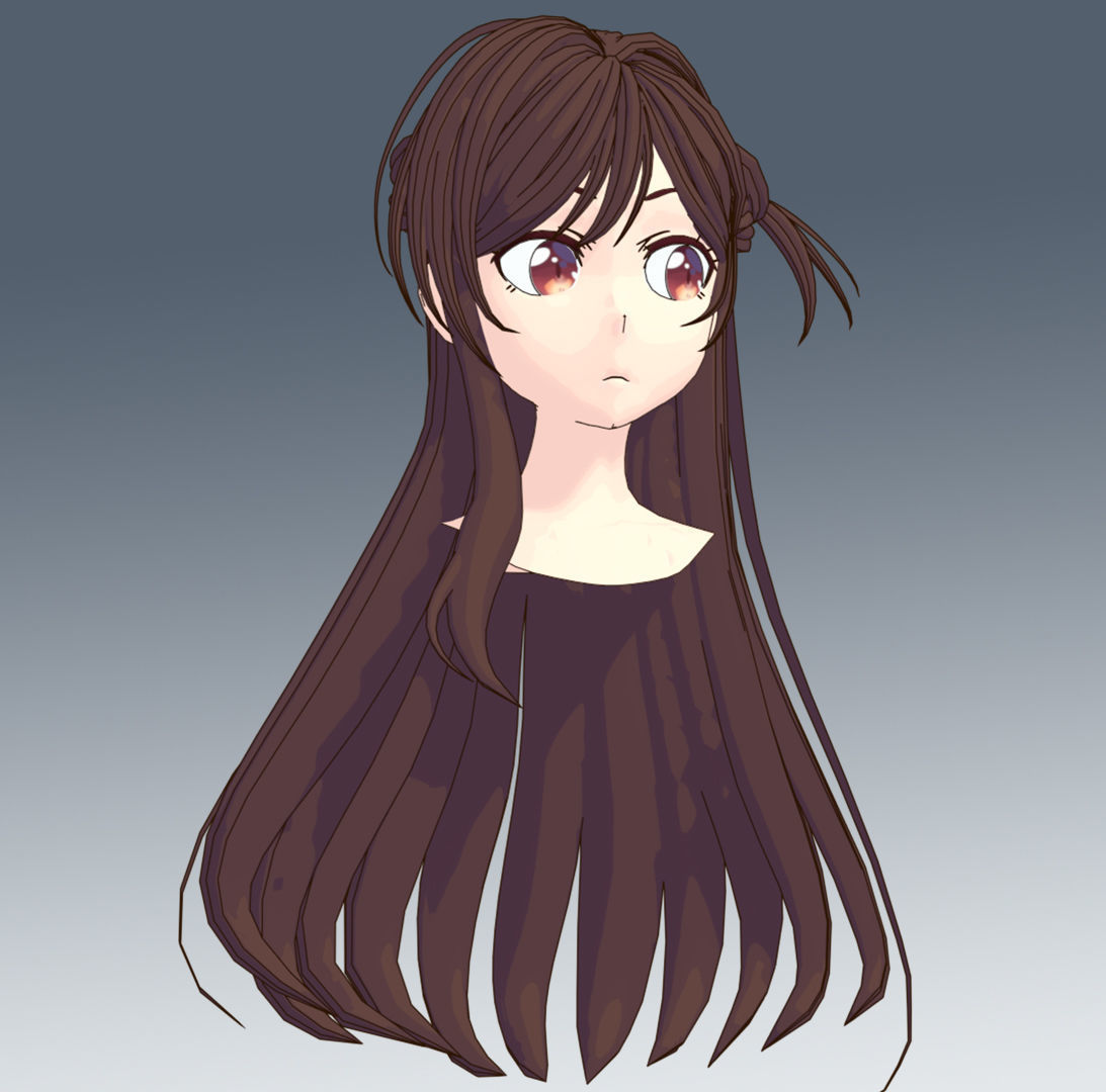 Chizuru Ichinose Hairstyle 3D model_4