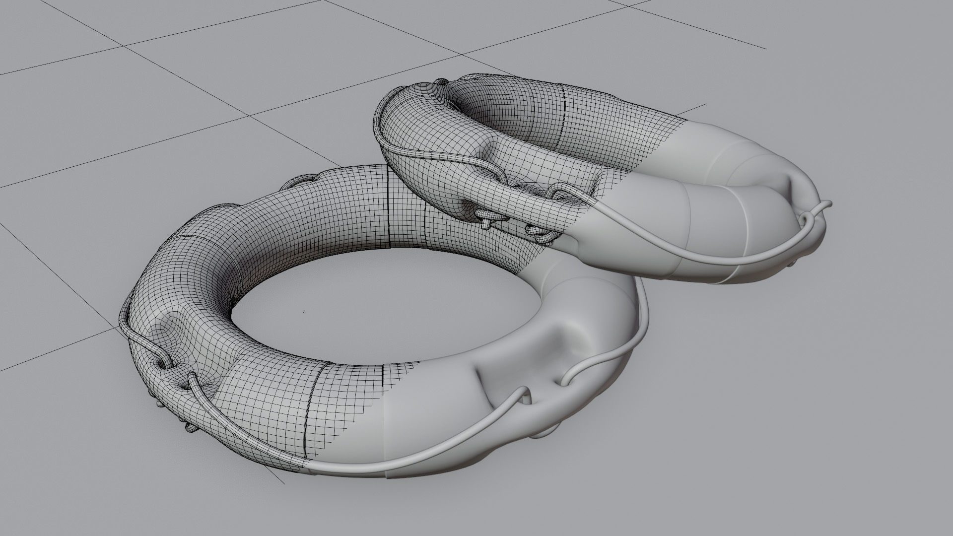 Lifebuoy Ring Life Preserver Low-poly 3D model_13