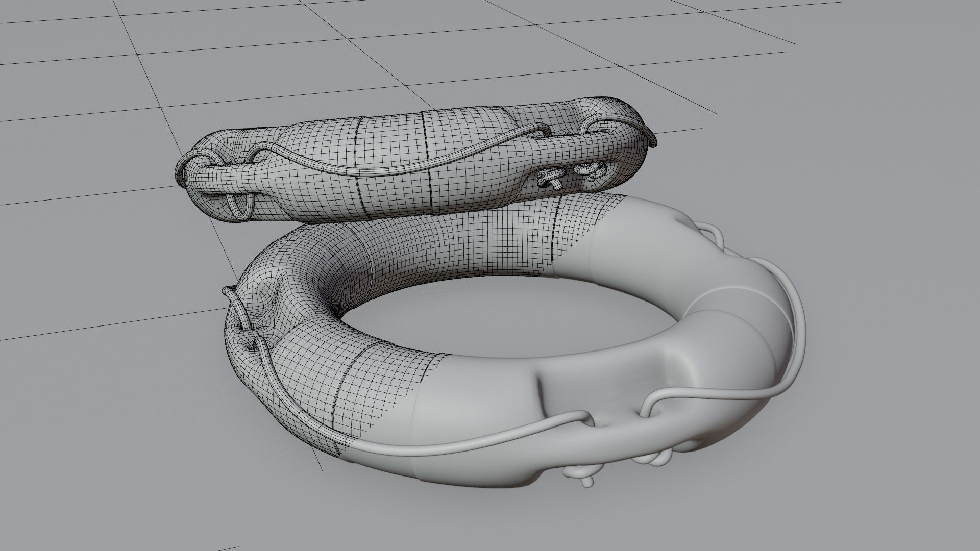 Lifebuoy Ring Life Preserver Low-poly 3D model_12