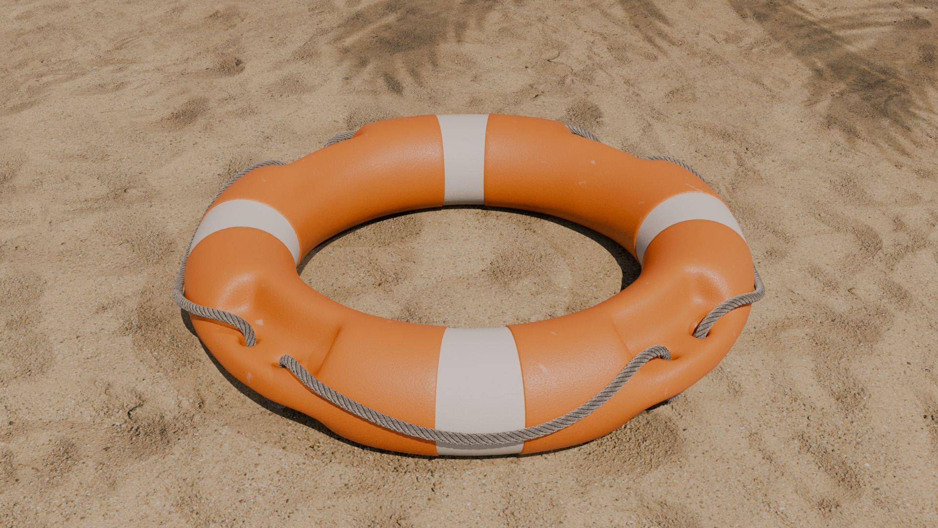 Lifebuoy Ring Life Preserver Low-poly 3D model_3