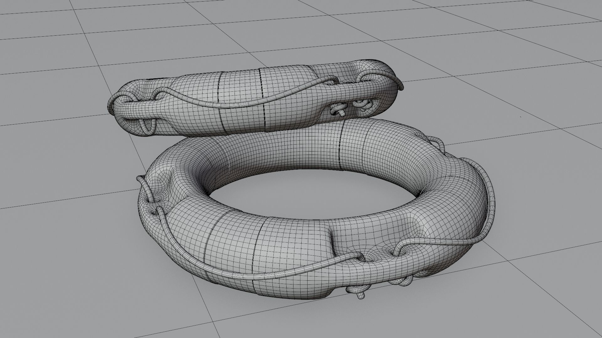 Lifebuoy Ring Life Preserver Low-poly 3D model_9