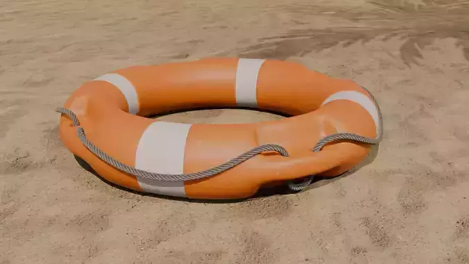 Lifebuoy Ring Life Preserver Low-poly 3D model