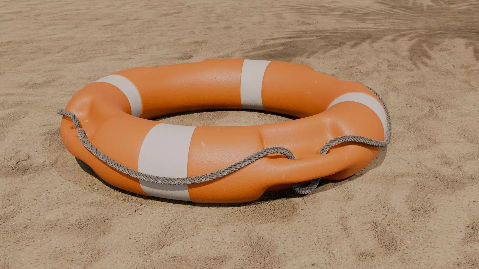 Lifebuoy Ring Life Preserver Low-poly 3D model_0
