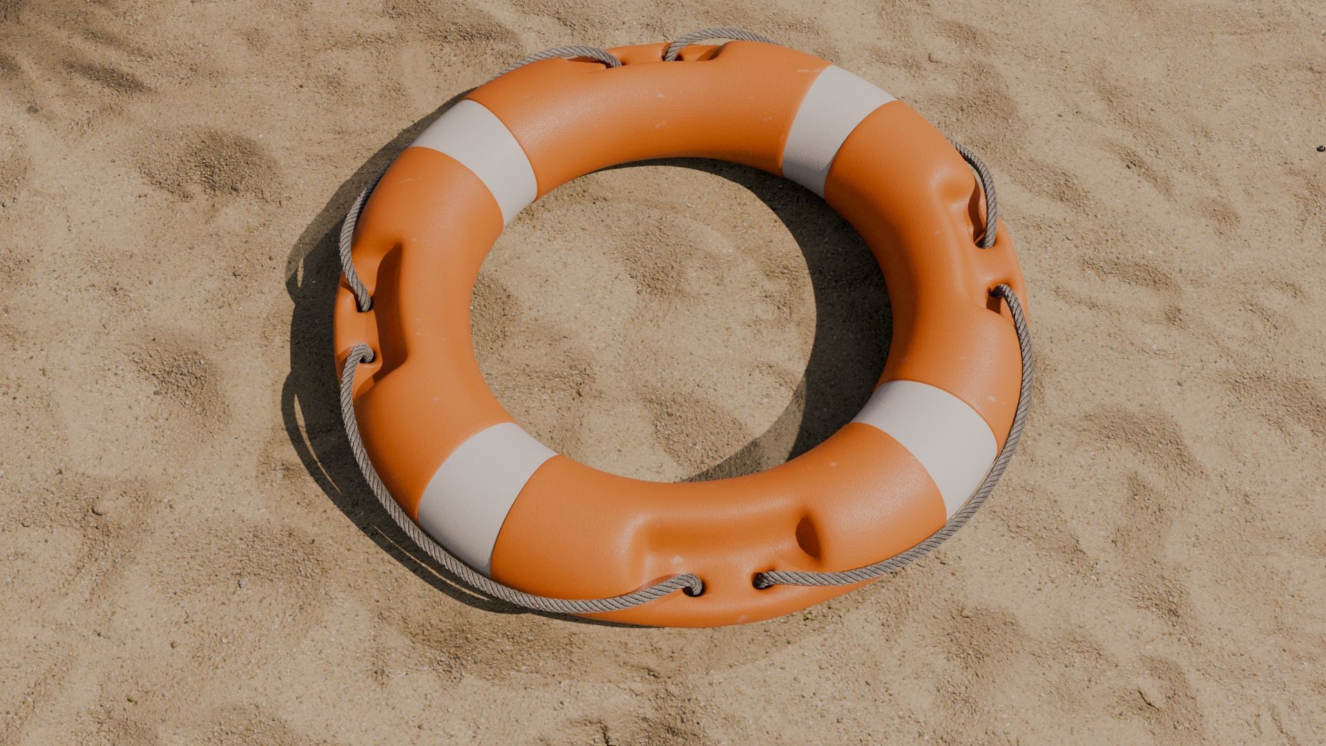 Lifebuoy Ring Life Preserver Low-poly 3D model_2