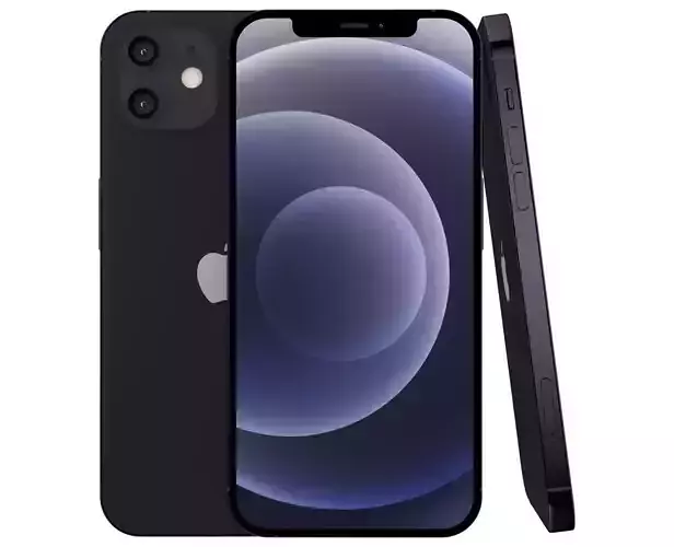 Apple iPhone 12 Black Low-poly 3D model
