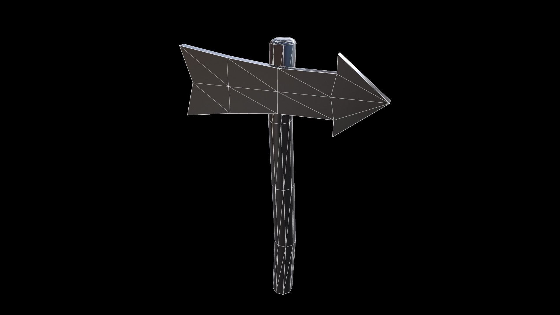 Signpost8 wooden sign with arrow Low-poly 3D model_5