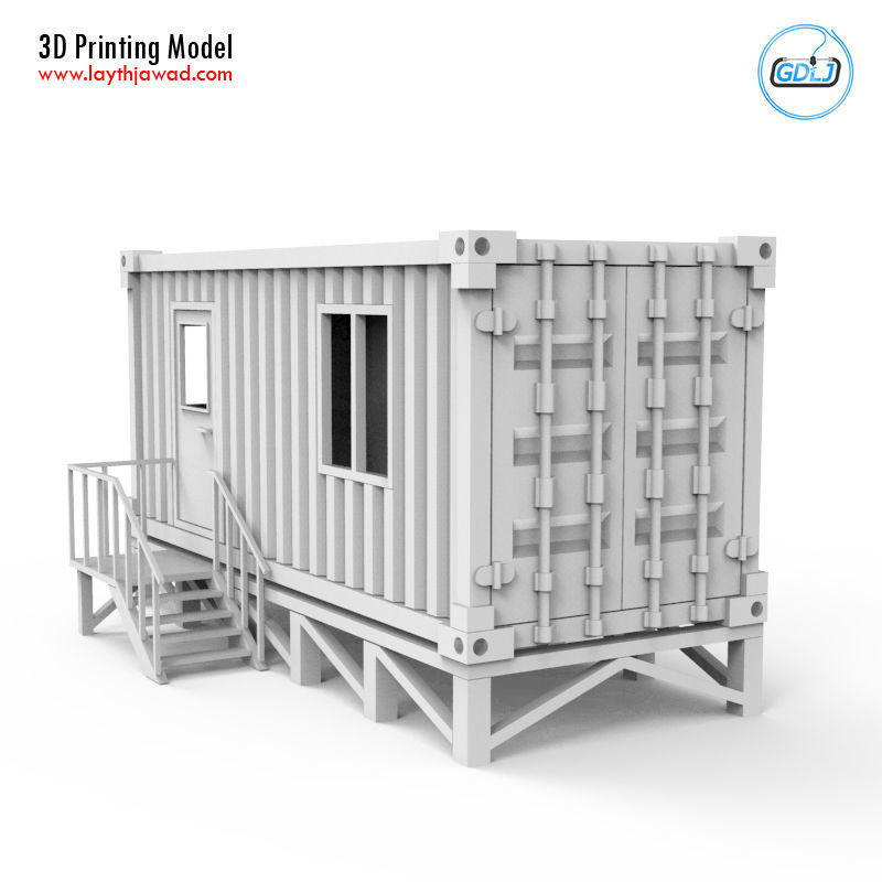 Portable Office Container 3D Printing Model 3D print model_12