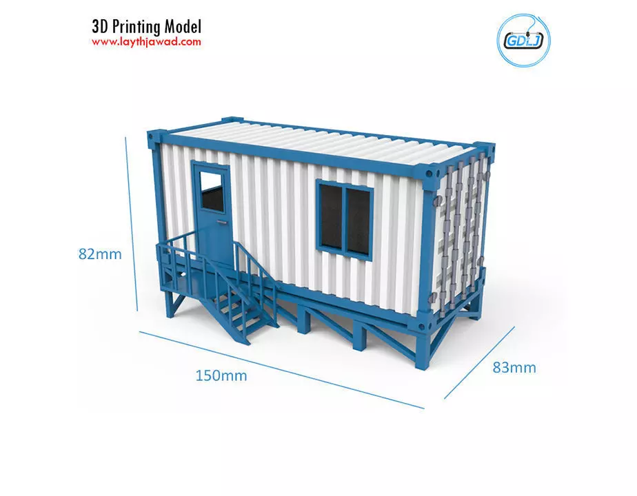 Portable Office Container 3D Printing Model 3D print model_0