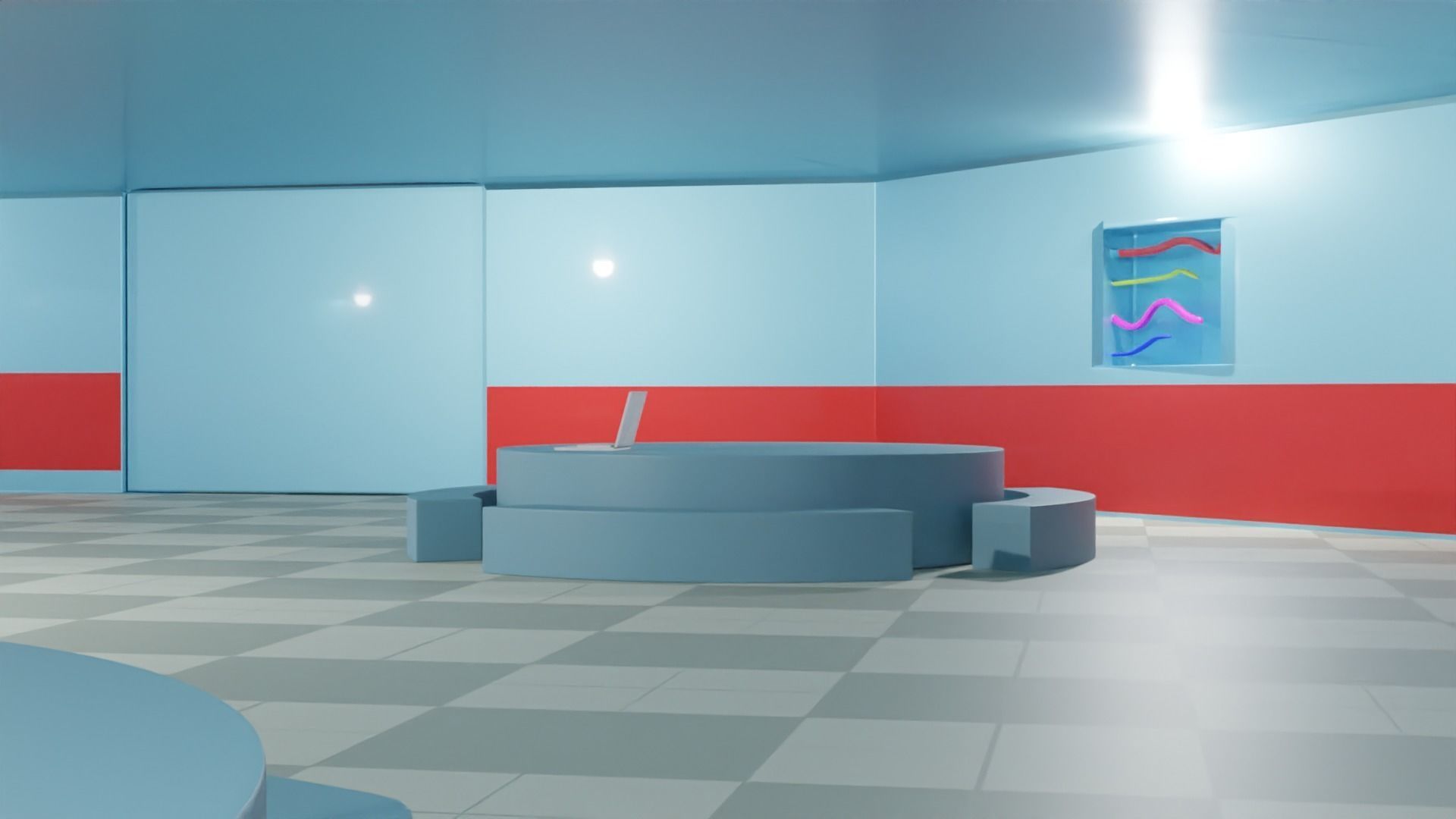 Among us Cafeteria Scenario Low-poly 3D model_2