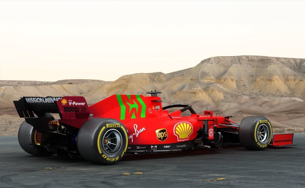 F1 Ferrari SF21 Season 2021 Low-poly 3D model_6