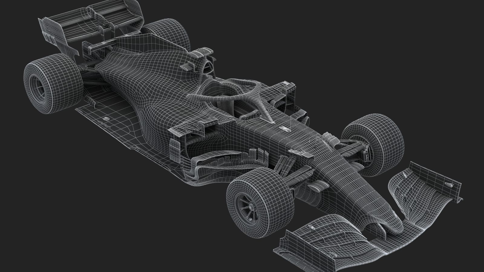 F1 Ferrari SF21 Season 2021 Low-poly 3D model_12