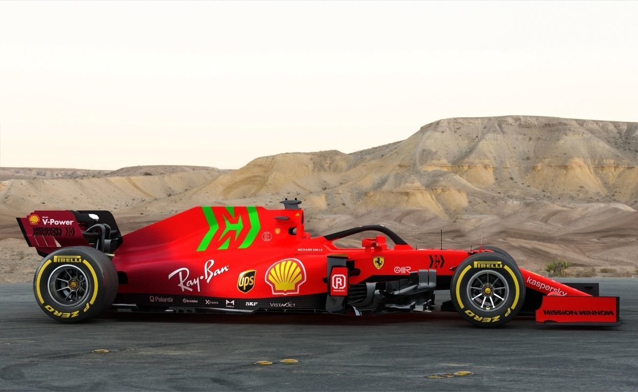 F1 Ferrari SF21 Season 2021 Low-poly 3D model_7