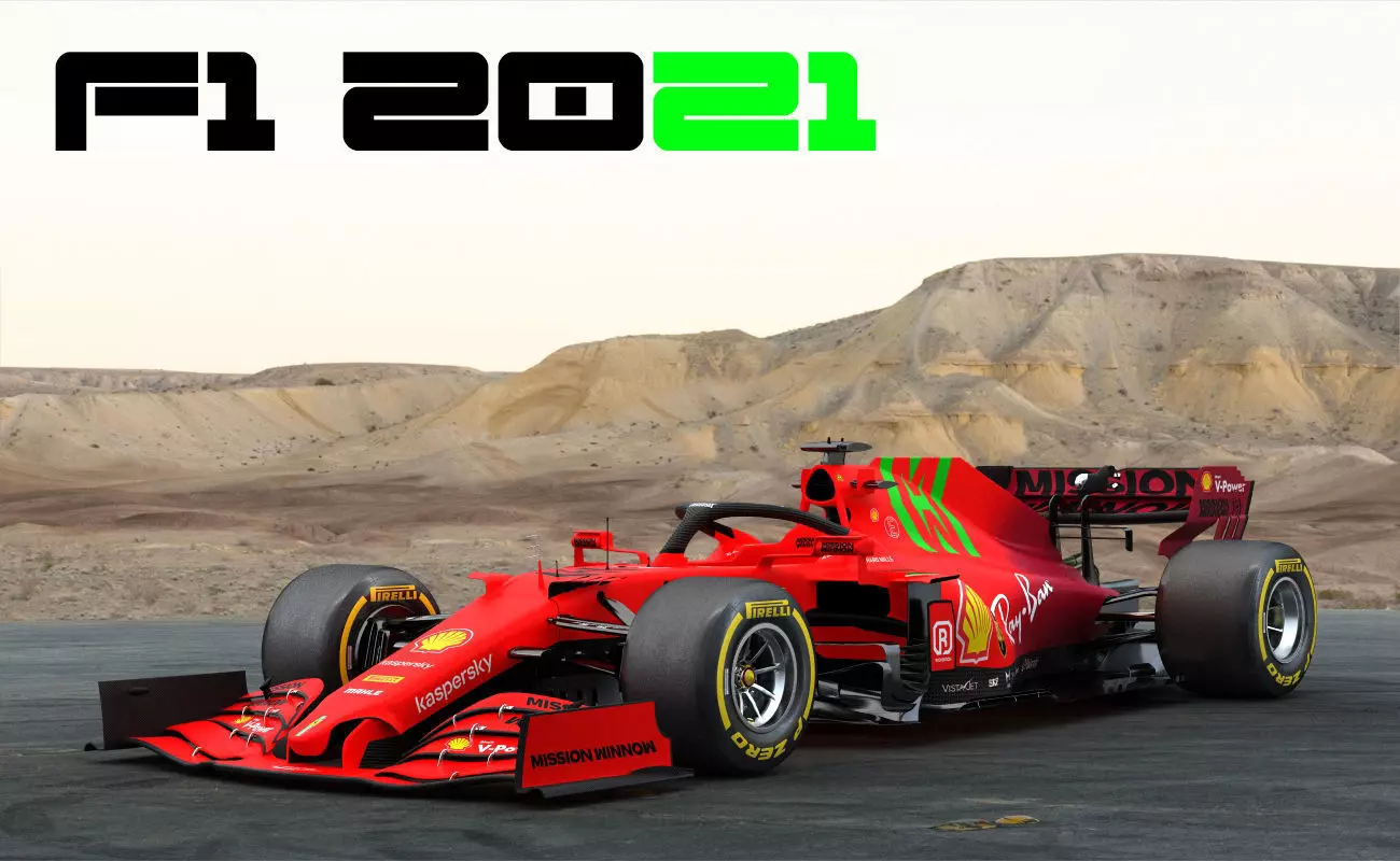 F1 Ferrari SF21 Season 2021 Low-poly 3D model_0