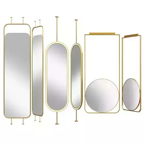 mirror set of brass mirrors