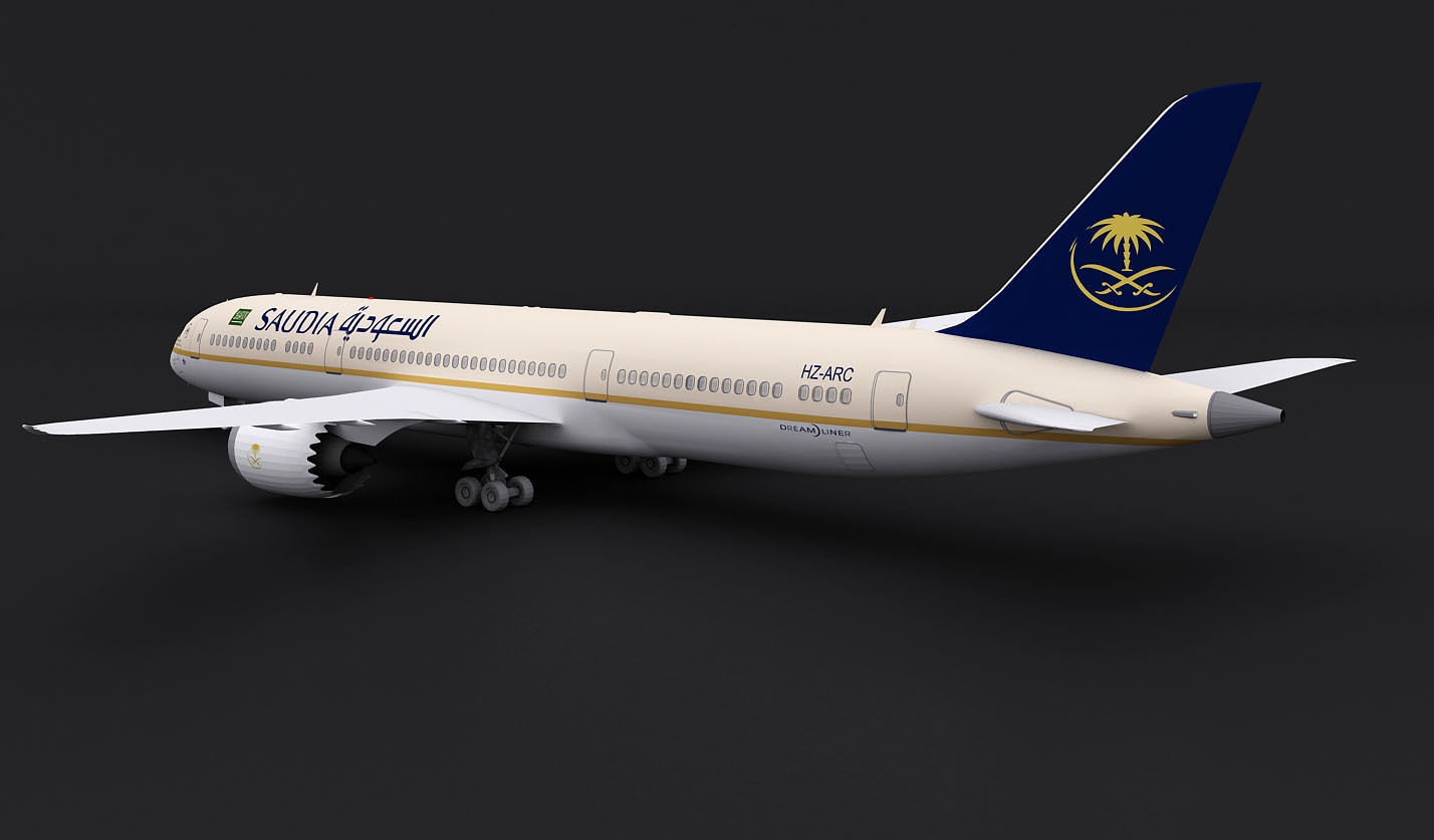 Saudi Arabian Airlines plane  3D model_4