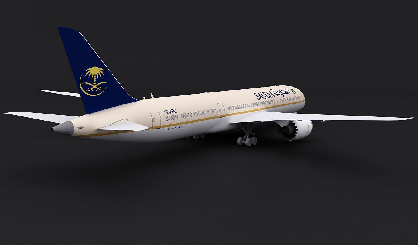Saudi Arabian Airlines plane  3D model_2