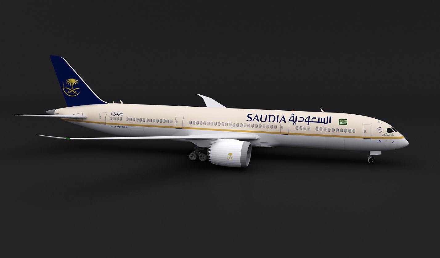 Saudi Arabian Airlines plane  3D model_1