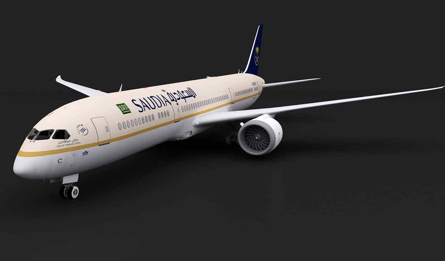 Saudi Arabian Airlines plane  3D model_6