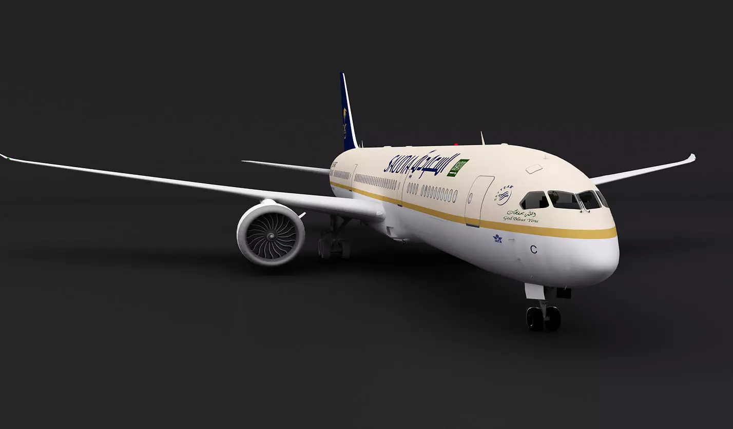 Saudi Arabian Airlines plane  3D model_0