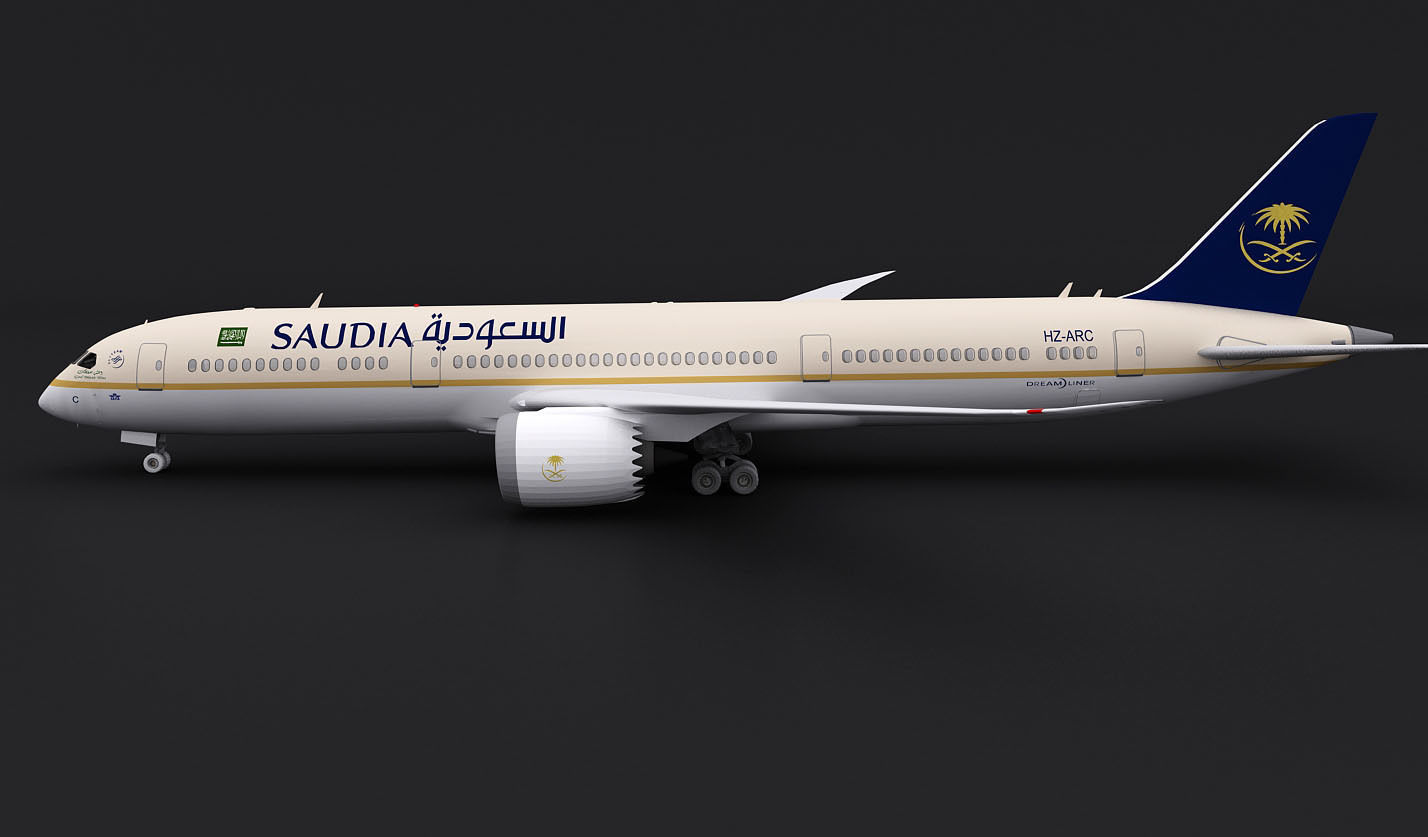 Saudi Arabian Airlines plane  3D model_5