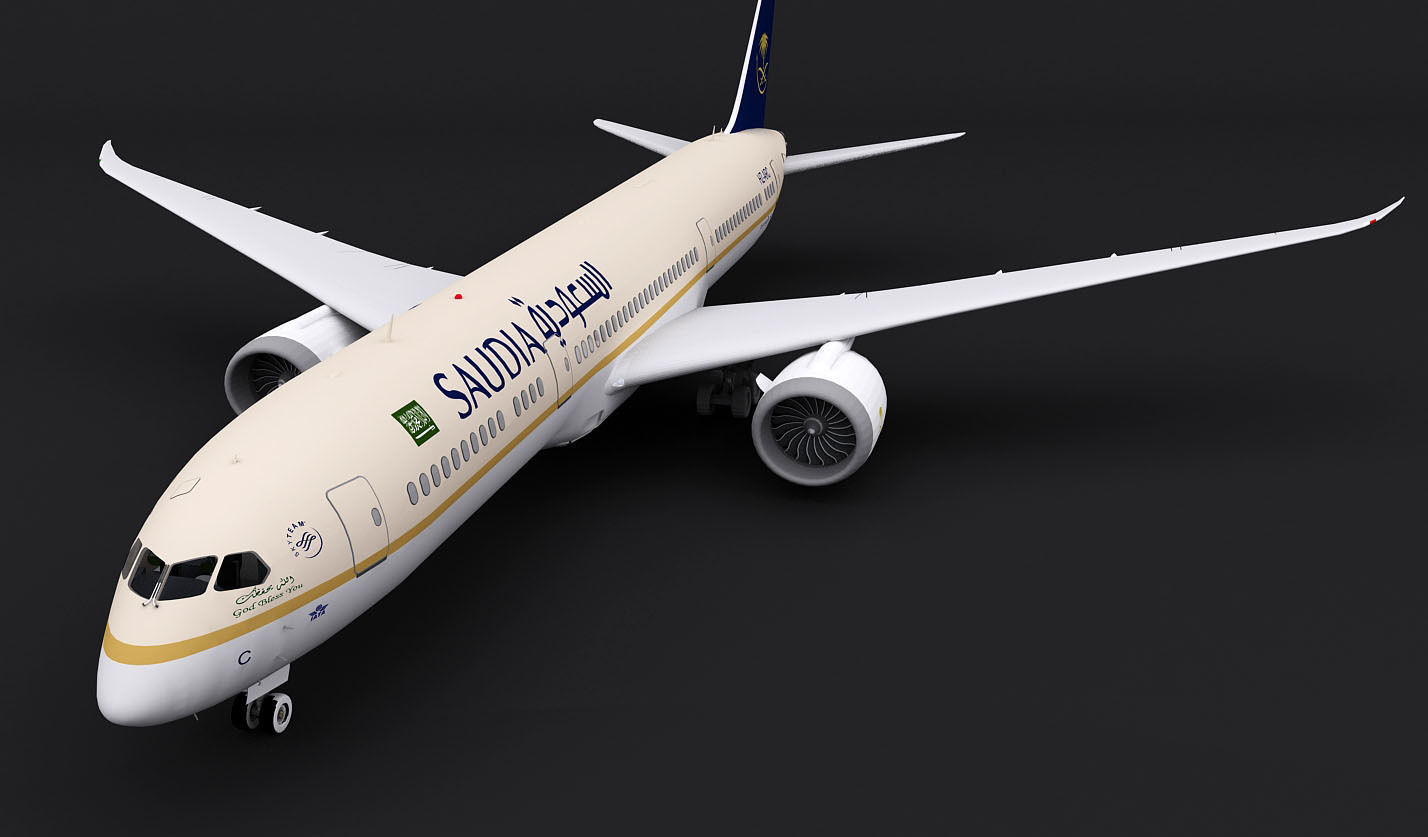 Saudi Arabian Airlines plane  3D model_7