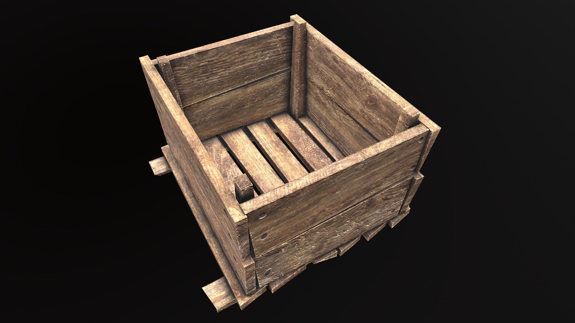 Wooden Crates Low-poly 3D model_3