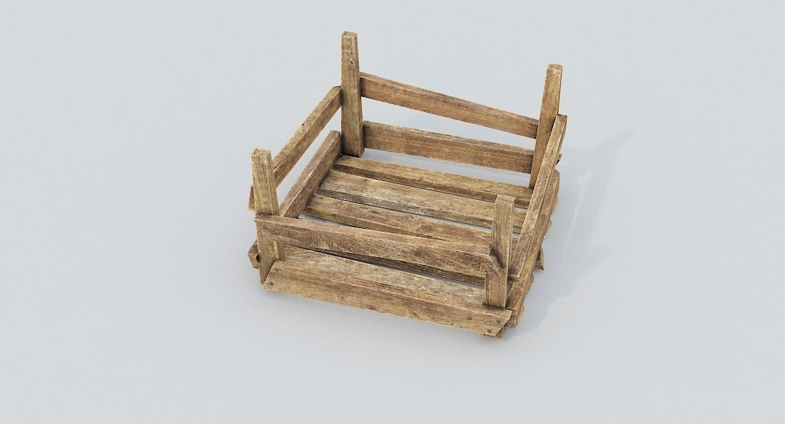 Wooden Crates Low-poly 3D model_4