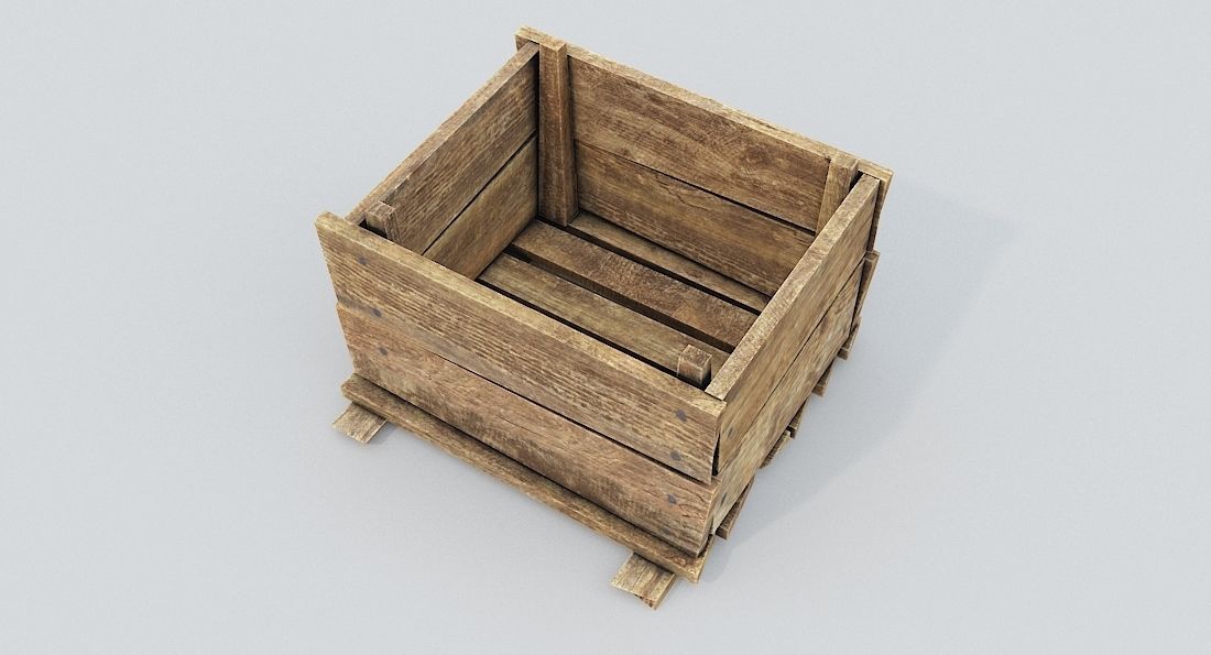 Wooden Crates Low-poly 3D model_5