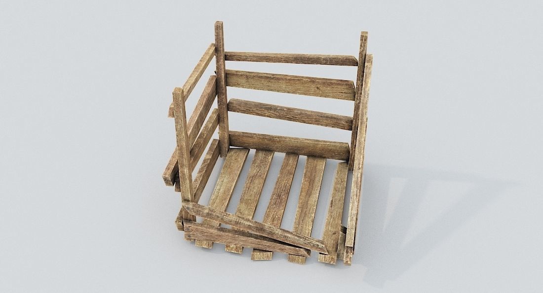 Wooden Crates Low-poly 3D model_6