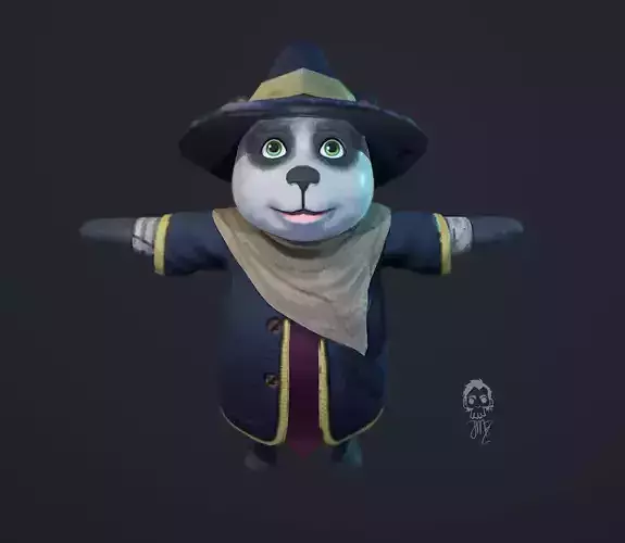Wizard Panda 3D model