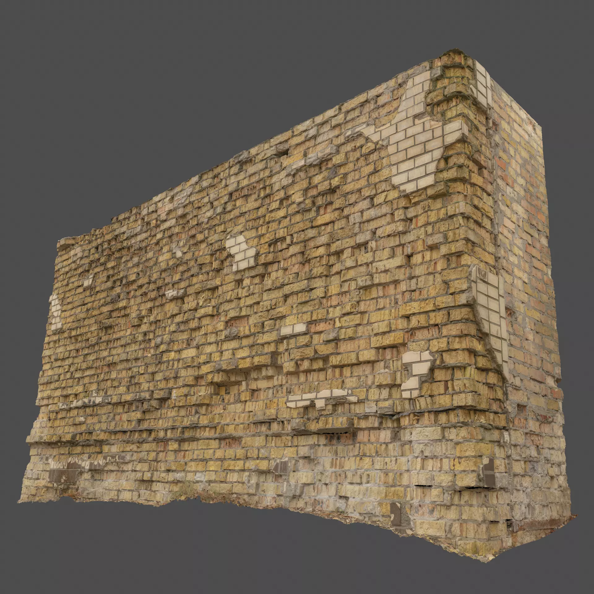 Brick Wall Crashed with Highpoly Scanned 3D model_0