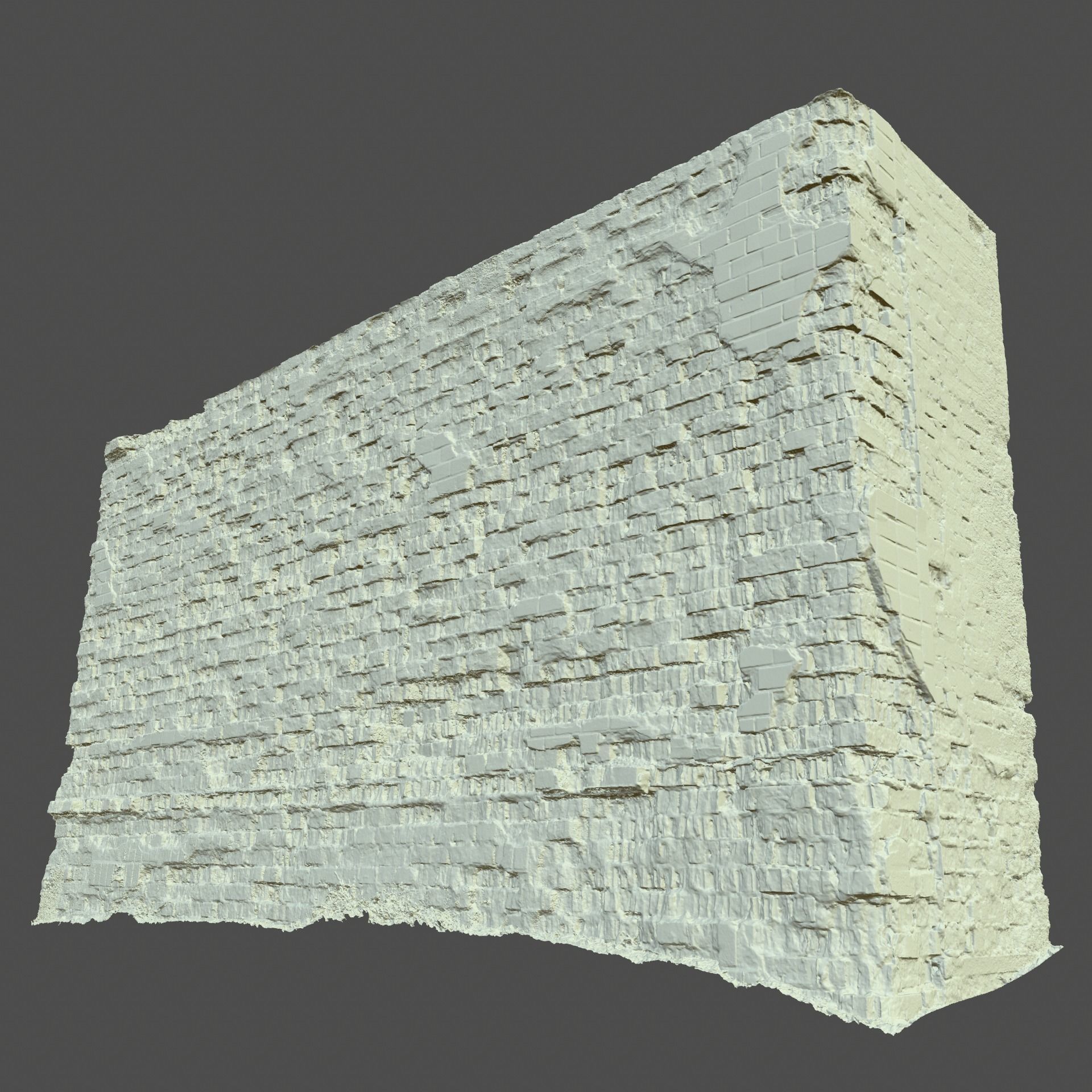 Brick Wall Crashed with Highpoly Scanned 3D model_1