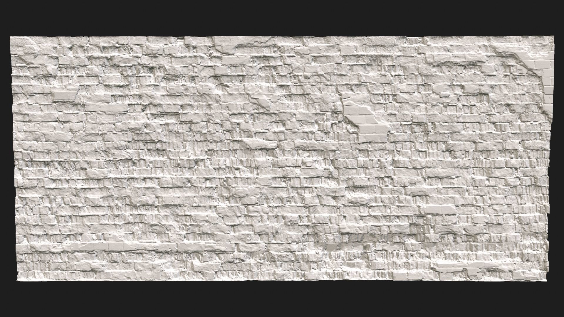 Brick Wall Crashed with Highpoly Scanned 3D model_9