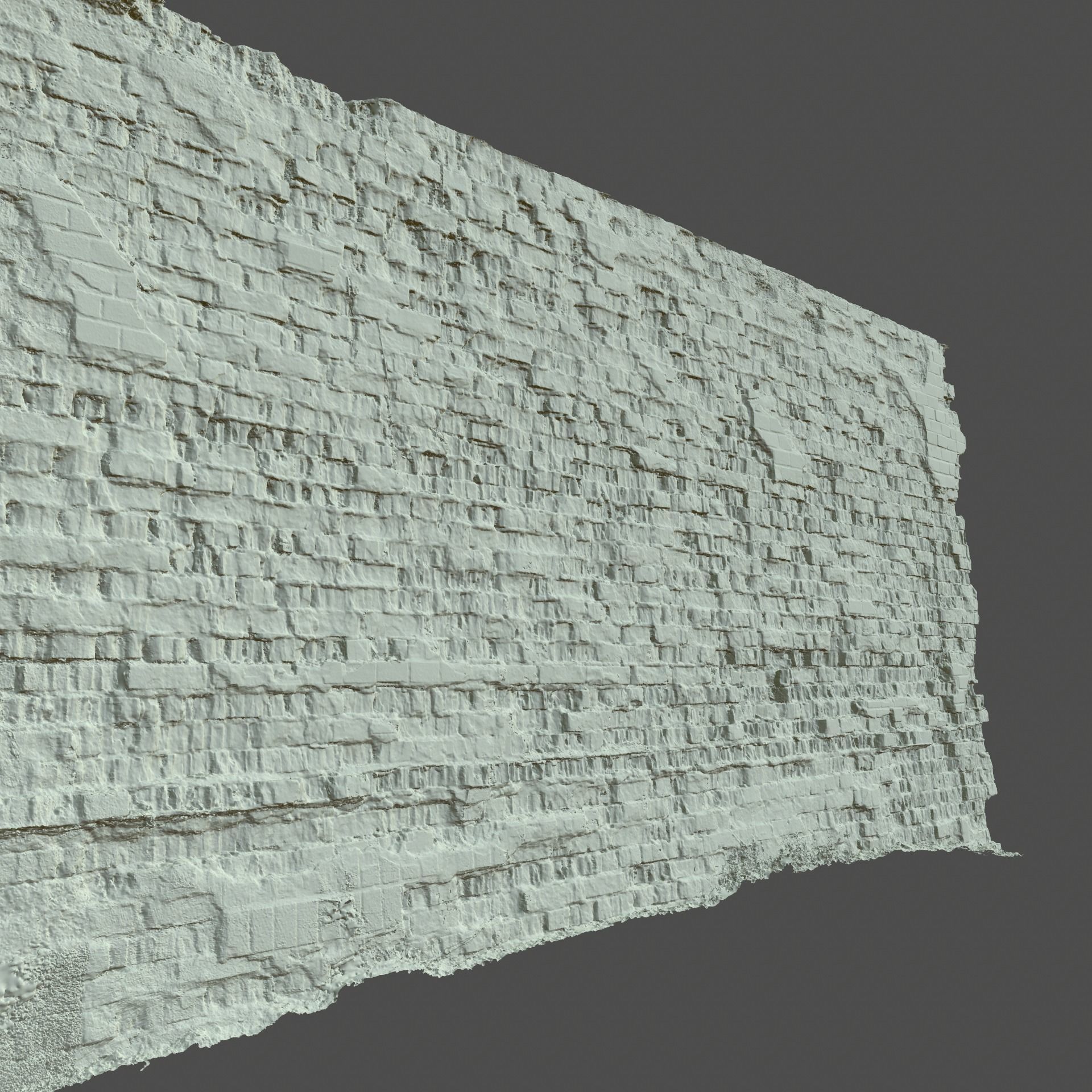 Brick Wall Crashed with Highpoly Scanned 3D model_7