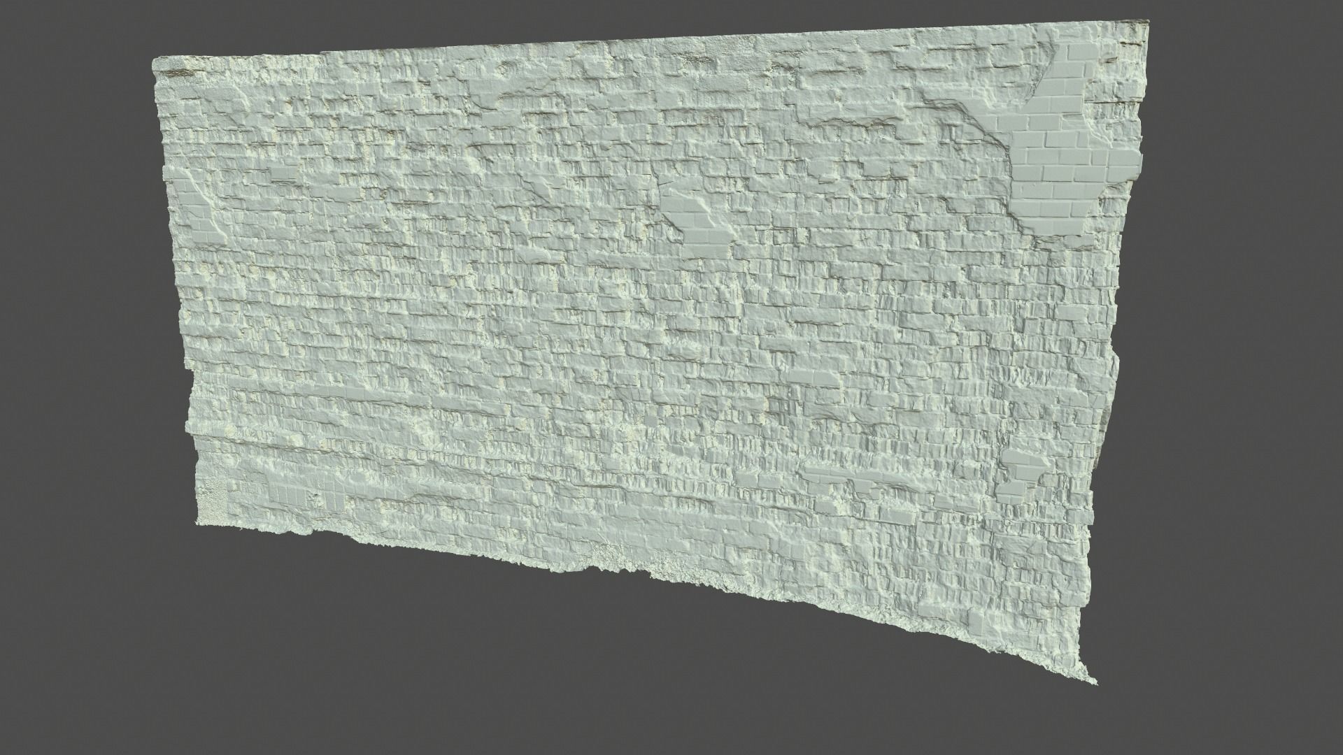 Brick Wall Crashed with Highpoly Scanned 3D model_3